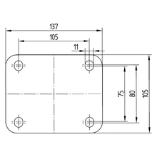 Încarcă imaginea în vizualizatorul Galerie, Roata pivotanta cu frana, fixare pe placa , cale de rulare din cauciuc natural , D 160 mm (Copy)