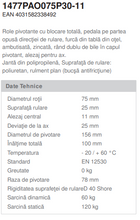 Încarcă imaginea în vizualizatorul Galerie, Roata pivotanta cu frana, fixare pe bolt , calea de rulare din cauciuc poliuretanic , D 75 mm