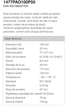 Încarcă imaginea în vizualizatorul Galerie, Roata pivotanta cu frana , fixare pe placa , calea de rulare din cauciuc poliuretanic , D 100 mm