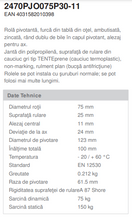 Încarcă imaginea în vizualizatorul Galerie, Roata pivotanta - fixare pe bolt , calea de rulare din cauciuc termoplastic gri , D 75 mm