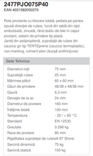 Încarcă imaginea în vizualizatorul Galerie, Roata pivotanta cu frana - fixare pe placa , calea de rulare din cauciuc termoplastic gri , D 75 mm