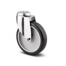 Încarcă imaginea în vizualizatorul Galerie, Roata pivotanta , fixare pe bolt , cale de rulare din cauciuc poliuretanic, D 75 mm