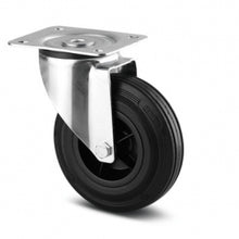 Încarcă imaginea în vizualizatorul Galerie, Roata pivotanta , fixare pe placa , cale de rulare din cauciuc , D 80 mm