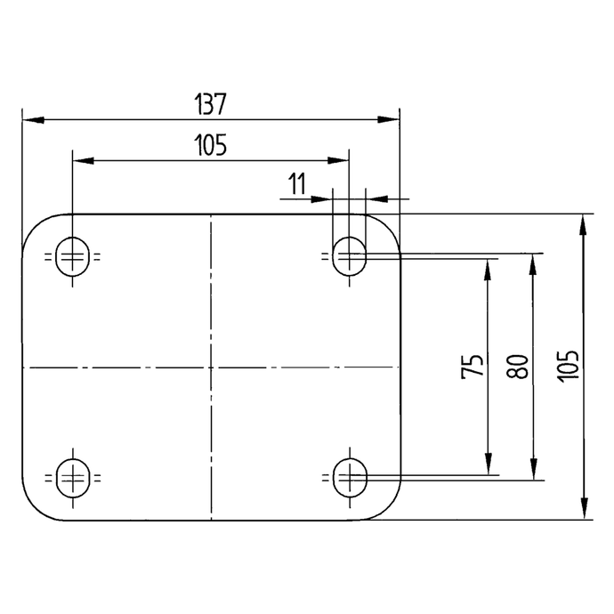Roata pivotanta cu frana, fixare pe placa , cale de rulare din cauciuc natural , D 160 mm (Copy)