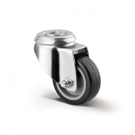 Roata pivotanta , fixare pe bolt , cale de rulare din cauciuc poliuretanic , D 50 mm