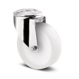 Roata pivotanta, fixare pe bolt-INOX, calea de rulare din poliamida duratech D100 mm